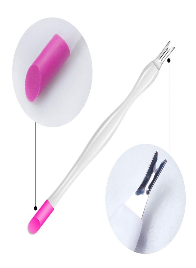 Allstarry 30 Pieces Nail Cuticle Trimmer Remover Plastic Handle Cuticle Pusher Dead Skin Cuticle Knife Nail Cleaner Removal Fork Nail Art Tools for Girls Women and Men - White - Image 3