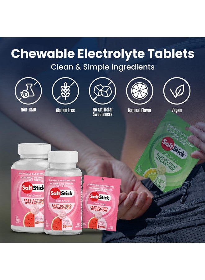 SaltStick Chewable Electrolytes - 120 Watermelon Electrolyte Tablets - Just Chew It, Electrolyte Chews for Hydration, Salt Tablets for Runners - 120 Count - Image 4