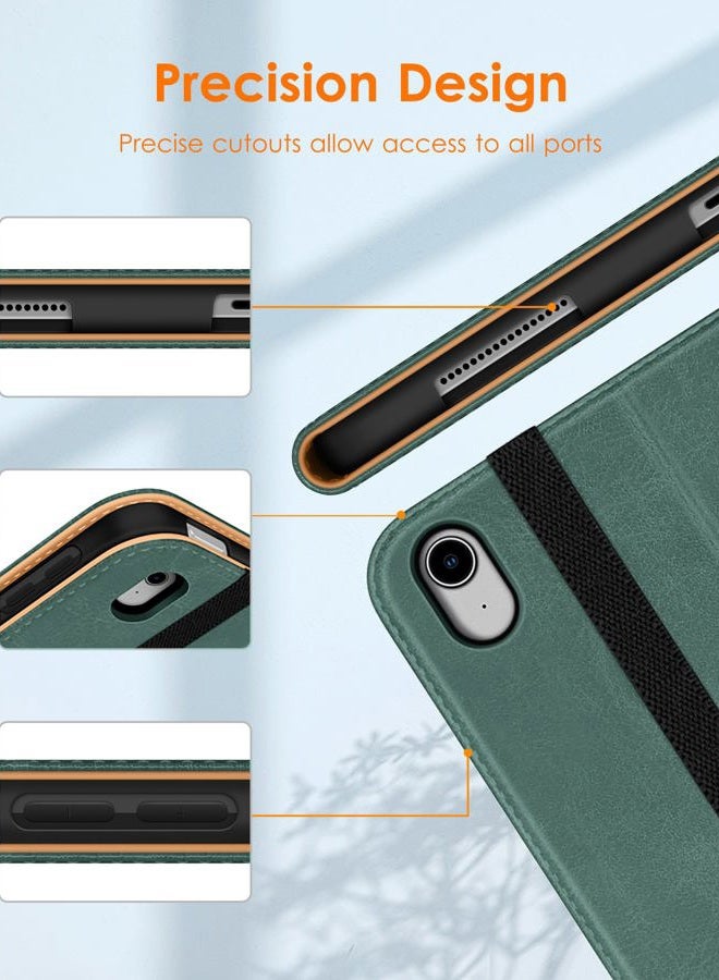 DTTO for iPad Air 11-inch Case M3/M2 (2025/2024), iPad Air 5th / 4th Generation (2022/2020), Premium Leather Business Folio Stand Cover with Pencil Holder - Auto Sleep/Wake, Midnight Green - Image 4