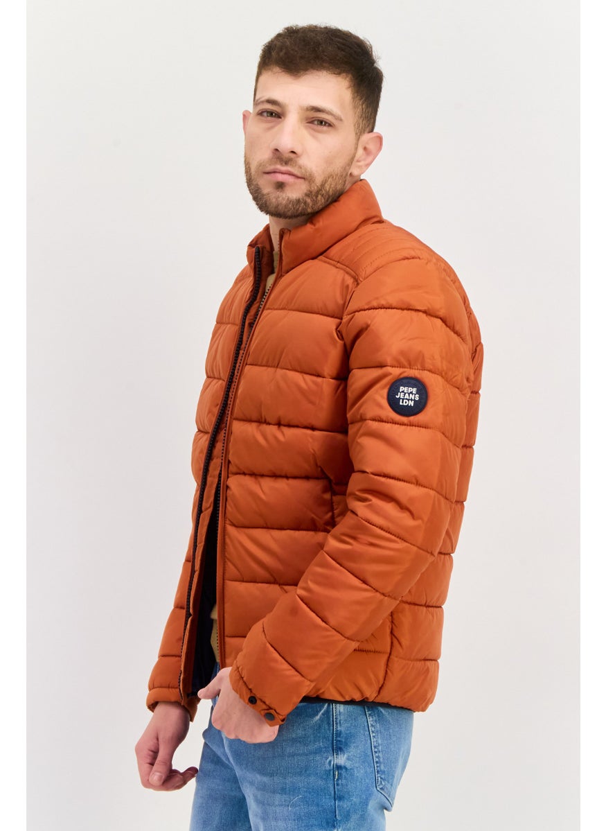 Pepe Jeans - Men Quilted Soft Shell Jacket, Rust - Image 1