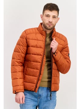 Men Quilted Soft Shell Jacket, Rust