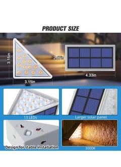 Y&D Solar Pathway Lights Outdoor, 2 Pcs Outdoor Stair Lights, Warm White, Deck IP67 Waterproof Auto on Off Decoration for Patio Yard, Driveway, Porch, Front Door, Sidewalk  - Image 5