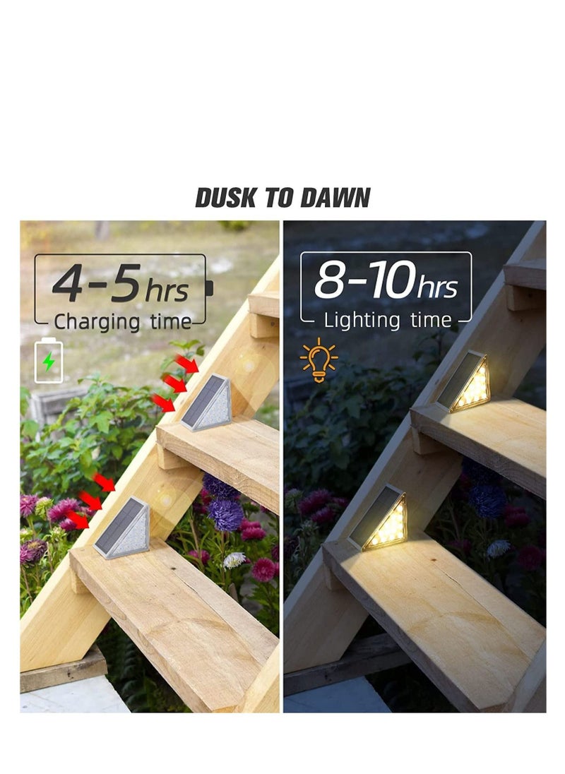 Y&D Solar Pathway Lights Outdoor, 2 Pcs Outdoor Stair Lights, Warm White, Deck IP67 Waterproof Auto on Off Decoration for Patio Yard, Driveway, Porch, Front Door, Sidewalk  - Image 2