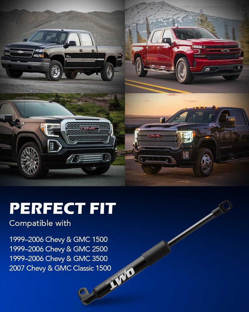 Orion Motor Tech مساعد باب الشاحنة من أوريون موتور تكنولوجي، مجموعة مساعد رفع باب الشاحنة متوافقة مع طرازات شيفروليه سيلفرادو وجي إم سي سييرا 1500 2500 3500 من 1999 إلى 2006 وطرازات كلاسيكية 1500 من 2007 - Image 3