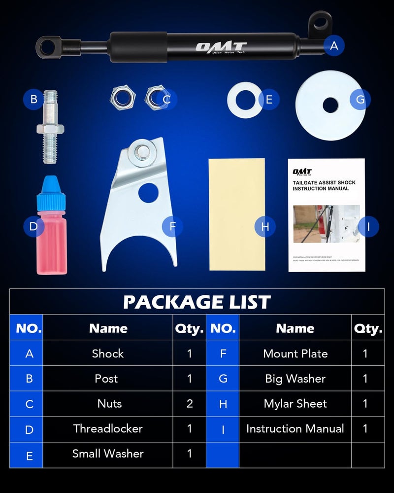 Orion Motor Tech مساعد باب الشاحنة من أوريون موتور تكنولوجي، مجموعة مساعد رفع باب الشاحنة متوافقة مع طرازات شيفروليه سيلفرادو وجي إم سي سييرا 1500 2500 3500 من 1999 إلى 2006 وطرازات كلاسيكية 1500 من 2007 - Image 5