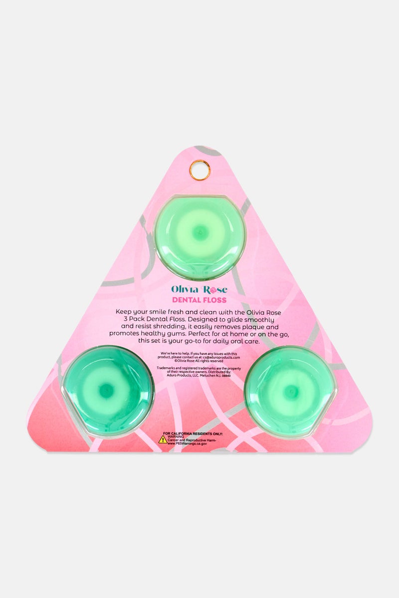 Olivia Rose 3 Pack Fresh Mint Dental Floss - Image 3