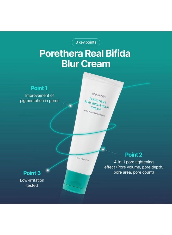 MEDITHERAPY Porethera Real Bifida Blur Cream - Korean Face Moisturizer - Pore Minimizer Face Tone-Up Cream for Blurring Face - Pore Regenerating - Facial Moisturizer for Oily and Acne-Prone Skin, 1.69 fl.oz - Image 3