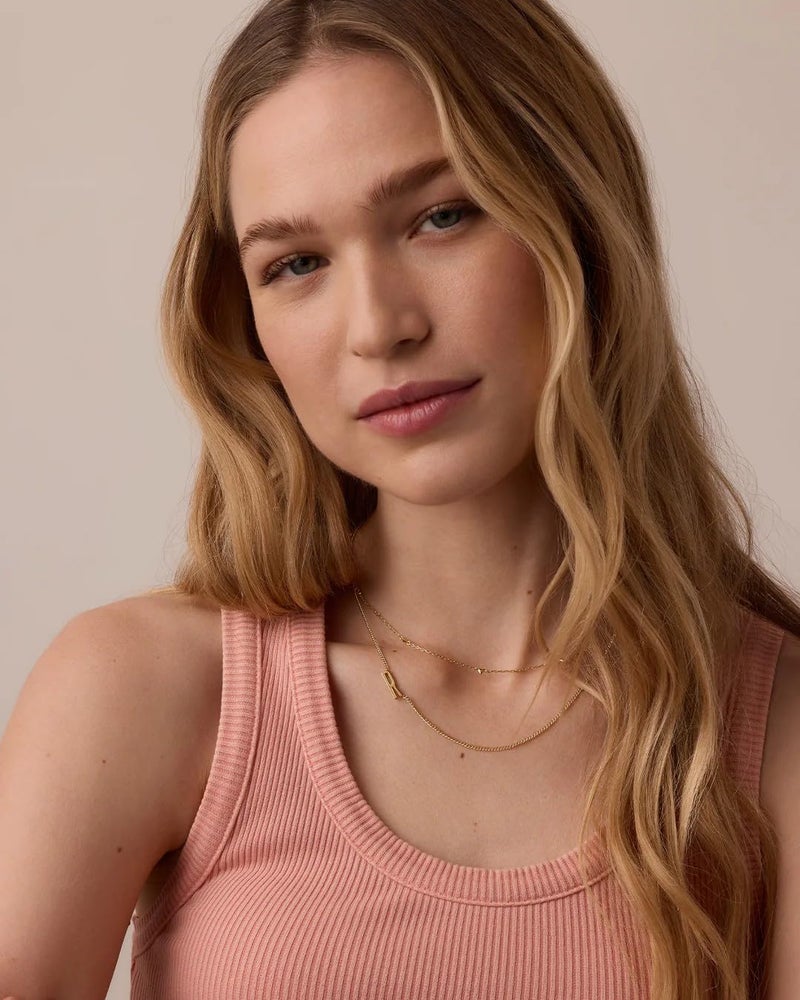gorjana - Amour Necklace 15"-17" - 18k Gold Plated Brass - Elegant heart design - Adjustable length versatility - Dainty heart accents, perfect for layering - Image 5