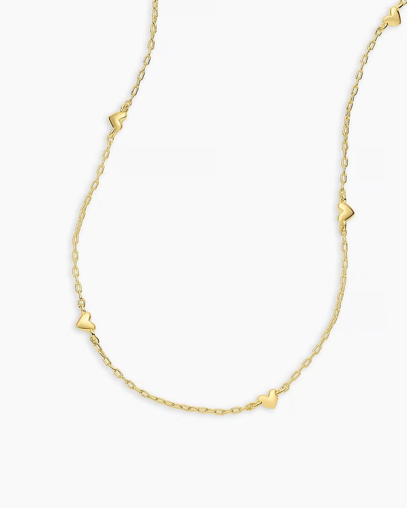 gorjana - Amour Necklace 15"-17" - 18k Gold Plated Brass - Elegant heart design - Adjustable length versatility - Dainty heart accents, perfect for layering - Image 4