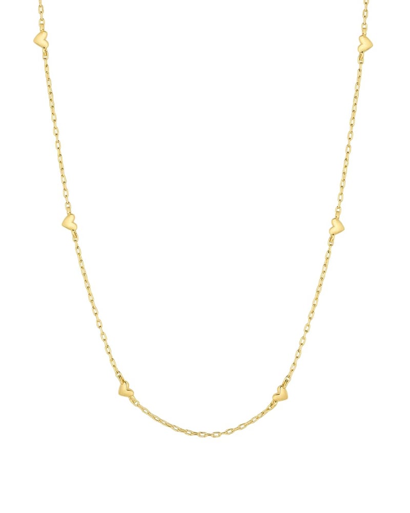 gorjana - Amour Necklace 15"-17" - 18k Gold Plated Brass - Elegant heart design - Adjustable length versatility - Dainty heart accents, perfect for layering - Image 1