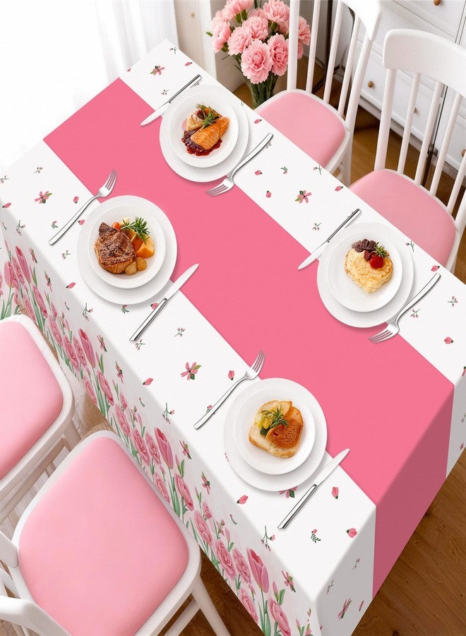 Childom 3 Pack Mothers Day Decorations,Mothers Day Tablecloth,54" x 108" Disposable Plastic Table Cloth for Rectangle,Party Table Cover for Birthday Party Supplies,Home,Dinner,Indoor,Outside - Image 2