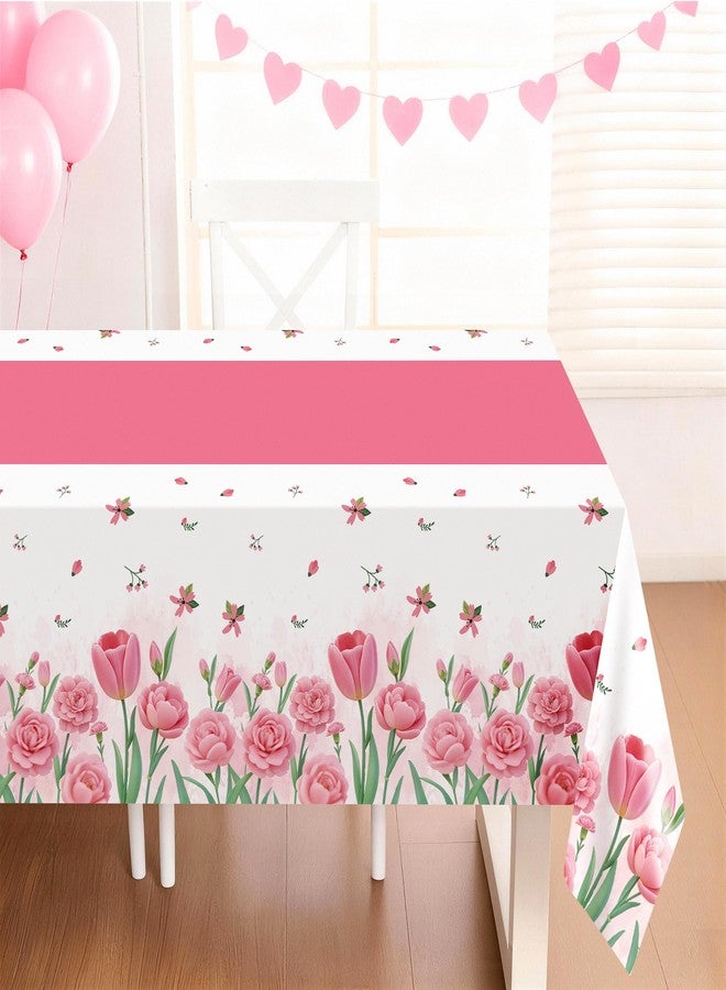 Childom 3 Pack Mothers Day Decorations,Mothers Day Tablecloth,54" x 108" Disposable Plastic Table Cloth for Rectangle,Party Table Cover for Birthday Party Supplies,Home,Dinner,Indoor,Outside - Image 4