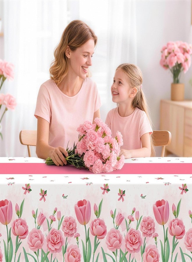 Childom 3 Pack Mothers Day Decorations,Mothers Day Tablecloth,54" x 108" Disposable Plastic Table Cloth for Rectangle,Party Table Cover for Birthday Party Supplies,Home,Dinner,Indoor,Outside - Image 3