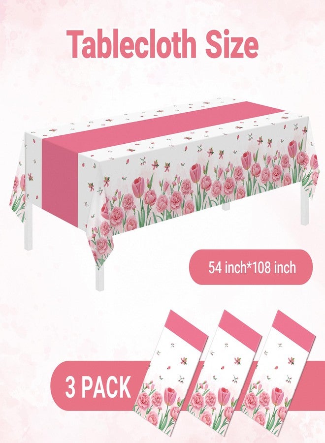 Childom 3 Pack Mothers Day Decorations,Mothers Day Tablecloth,54" x 108" Disposable Plastic Table Cloth for Rectangle,Party Table Cover for Birthday Party Supplies,Home,Dinner,Indoor,Outside - Image 5