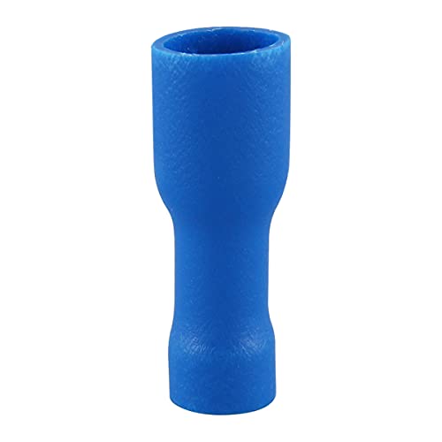 Baomain 100-Pack 0.187" Female Quick Disconnect Spade Terminals, 16-14 AWG 4.8mm (3/16 inch), Fully Insulated Crimp Connectors Blue - Image 4