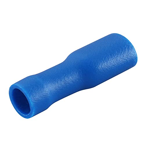 Baomain 100-Pack 0.187" Female Quick Disconnect Spade Terminals, 16-14 AWG 4.8mm (3/16 inch), Fully Insulated Crimp Connectors Blue - Image 3