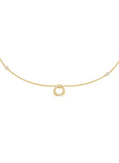 CERRUTI 1881 Giulia Gold-Plated Crystal Embedded Triangular Pendant with Signature 'C' Charm Necklace for Women  - Image 1