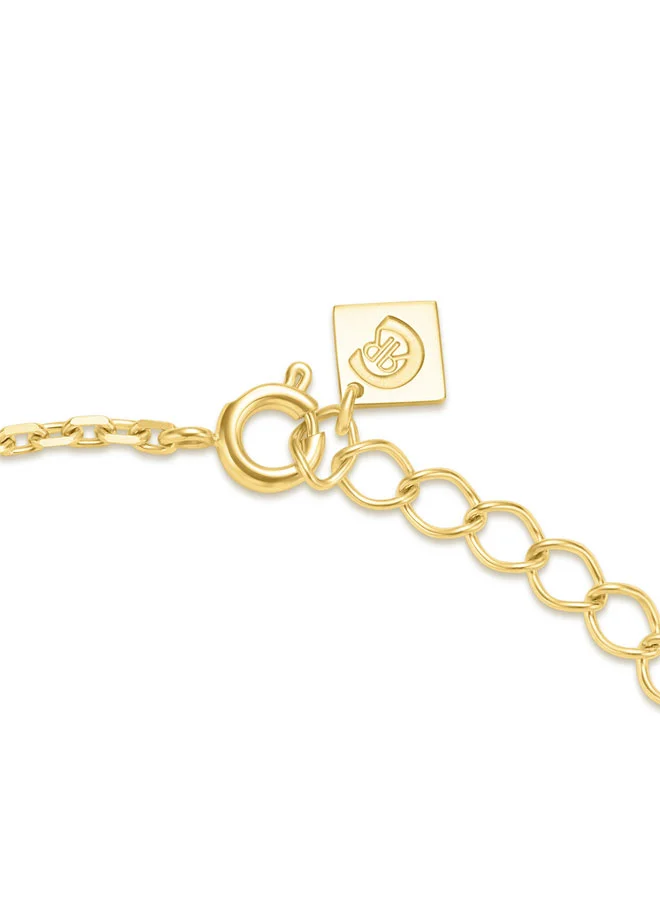 CERRUTI 1881 Giulia Gold-Plated Crystal Embedded Triangular Pendant with Signature 'C' Charm Necklace for Women