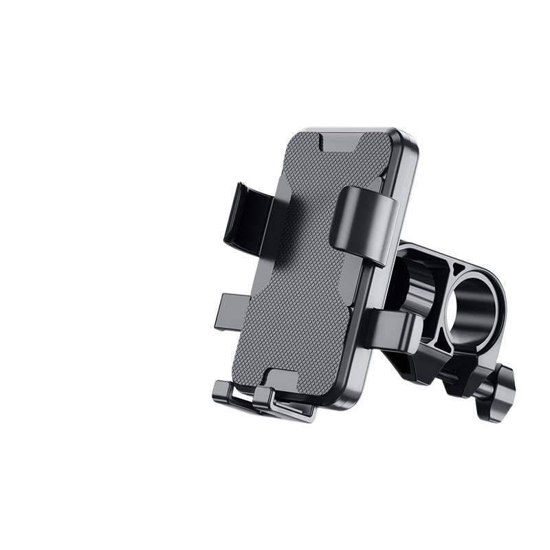 Secure Grip Phone Holder Motorcycle & Bicycle in Black for Riding and Navigation and Rearview Mirror Mount for Broad Compatibility - Image 1