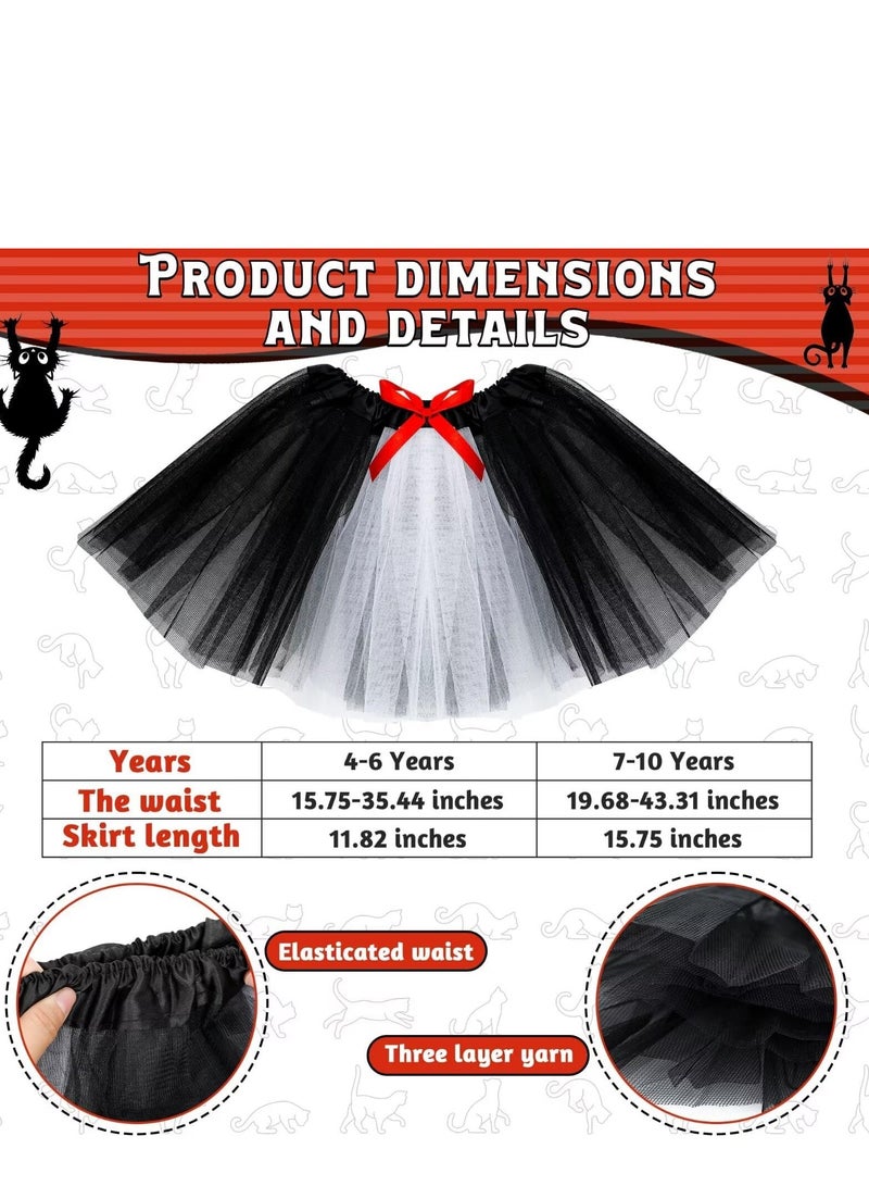 CMGTYYD CMGTYYD Cat Cosplay Costume Set for Kids, Including Cat Ear, Top Hat, Headband Tutu, Skirt,Bowtie, Cat Tail, Socks, Gloves, Suitable for Party Cosplay Dress Up - Image 5