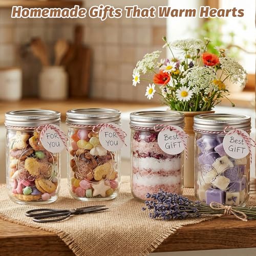 AuroTrends 16 oz Wide Mouth Mason Jars with Embossing Pattern, 6 Pack Canning Jars with Volume Marks,Pint Glass Jars with lids for Fermenting,Pickling,Preserving,Meal Prep,Pantry organization,Gift Giving&Crafts - Image 3