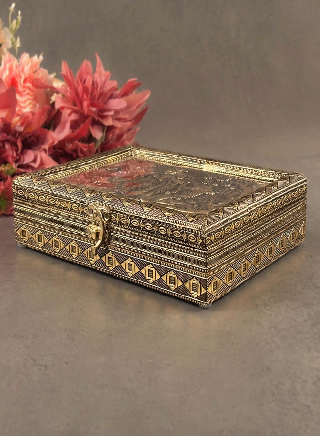 Giftguys Antique Radha Krishna Dry Fruit Box | Decorative Gift Box for Festive Gifting - Image 3