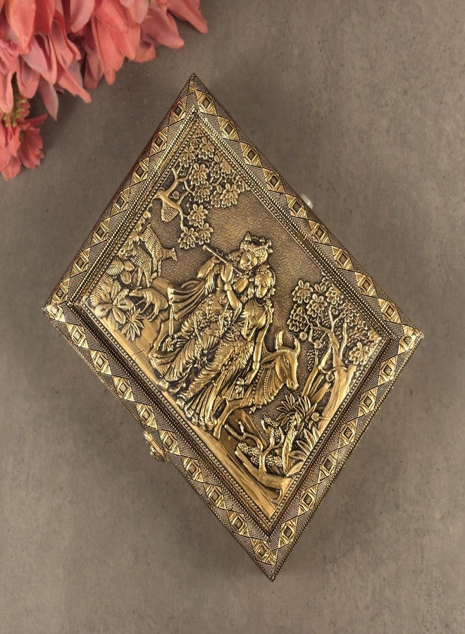 Giftguys Antique Radha Krishna Dry Fruit Box | Decorative Gift Box for Festive Gifting - Image 2