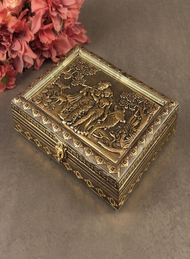 Giftguys Antique Radha Krishna Dry Fruit Box | Decorative Gift Box for Festive Gifting - Image 1