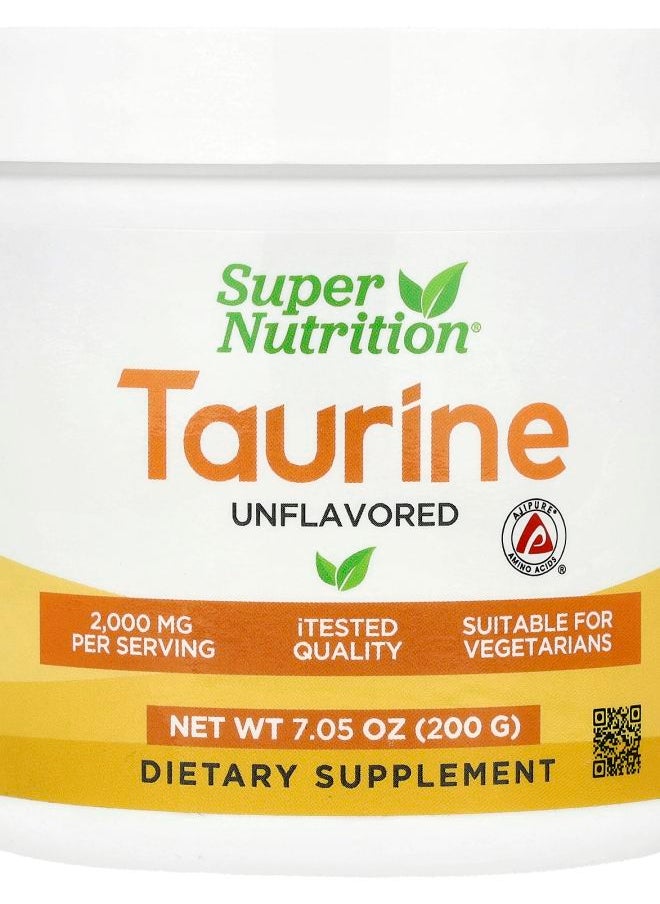 Super Nutrition Taurine Unflavored 7.05 oz (200 g)  - Image 1