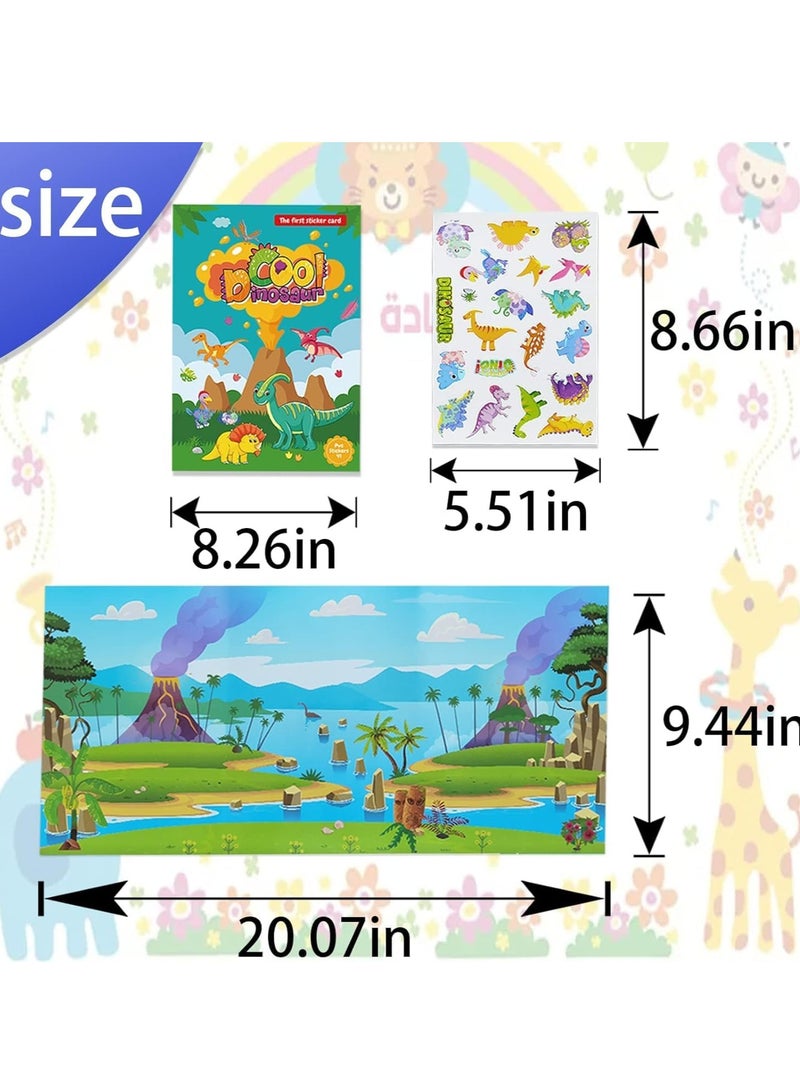 سجن سفما 2-4-year-old الأطفال يمكن إعادة استخدامها ملصقا كتاب ، 3 مجموعات من الأطفال يمكن إعادة استخدامها ملصقا كتاب السفر ، مرحلة ما قبل المدرسة نشاط التعلم كتاب ديناصور الحيوان ملصقا كتاب مزرعة لعبة تعليمية ( ديناصور + حيوان + مزرعة ) - Image 3