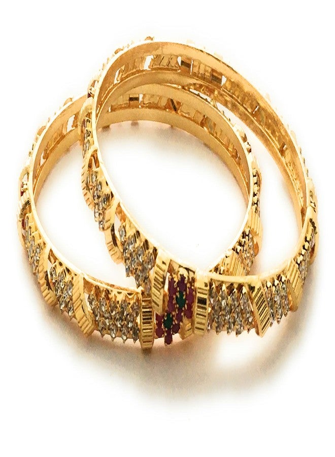 Sasitrends One Gram Micro Gold Plated Designer Stone Bangles For Women and Girls - Image 4