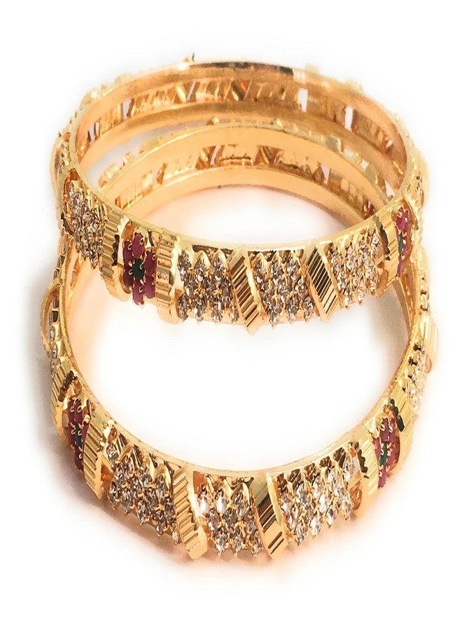 Sasitrends One Gram Micro Gold Plated Designer Stone Bangles For Women and Girls - Image 5