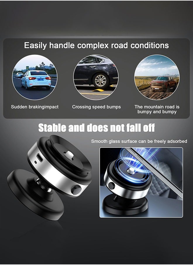 Generic - Wireless charge 360°rotatable vacum car holder For iPhone Samsung Xiaomi magnetic car mount vacuum phone holder - Image 1