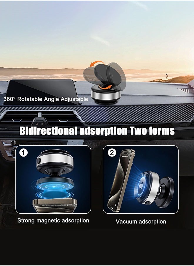 Generic - Wireless charge 360°rotatable vacum car holder For iPhone Samsung Xiaomi magnetic car mount vacuum phone holder - Image 1
