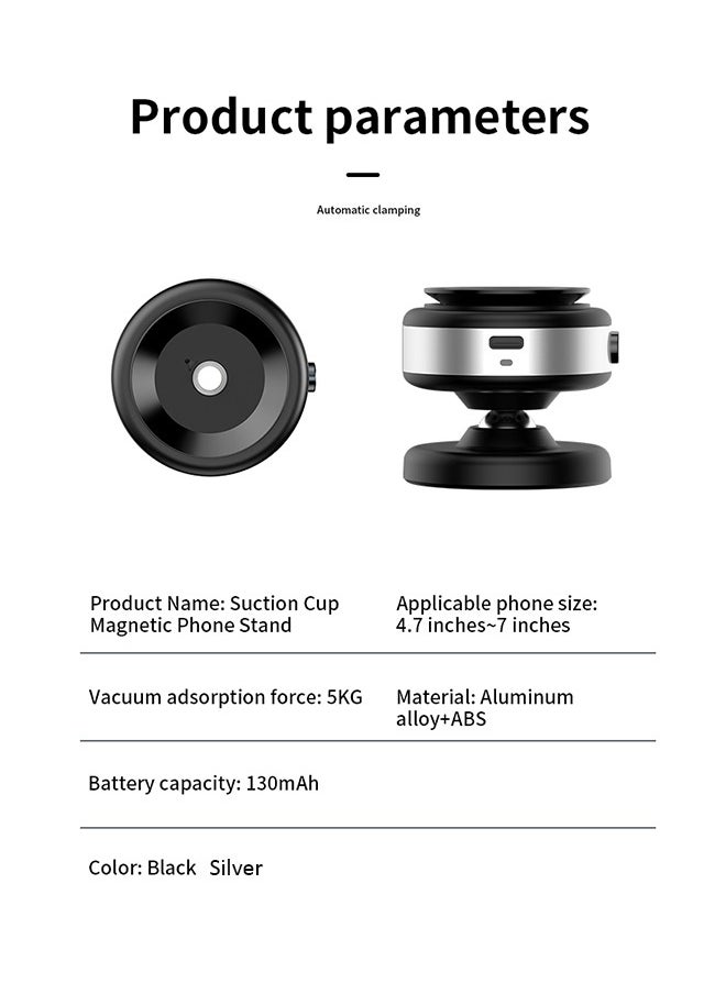 Generic - Wireless charge 360°rotatable vacum car holder For iPhone Samsung Xiaomi magnetic car mount vacuum phone holder - Image 1