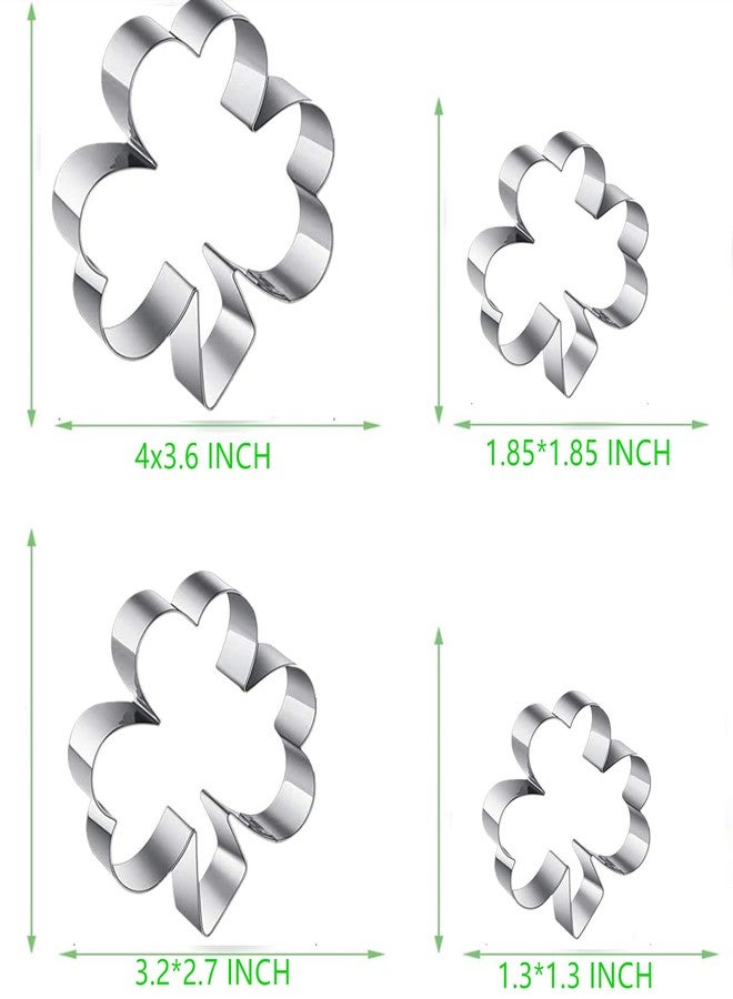Q-BAKER Clover Cookie Cutter Set,4-Piece Irish Shamrock Cookie Cutter Set,Patrick's Day (3leaf clover) - Image 3