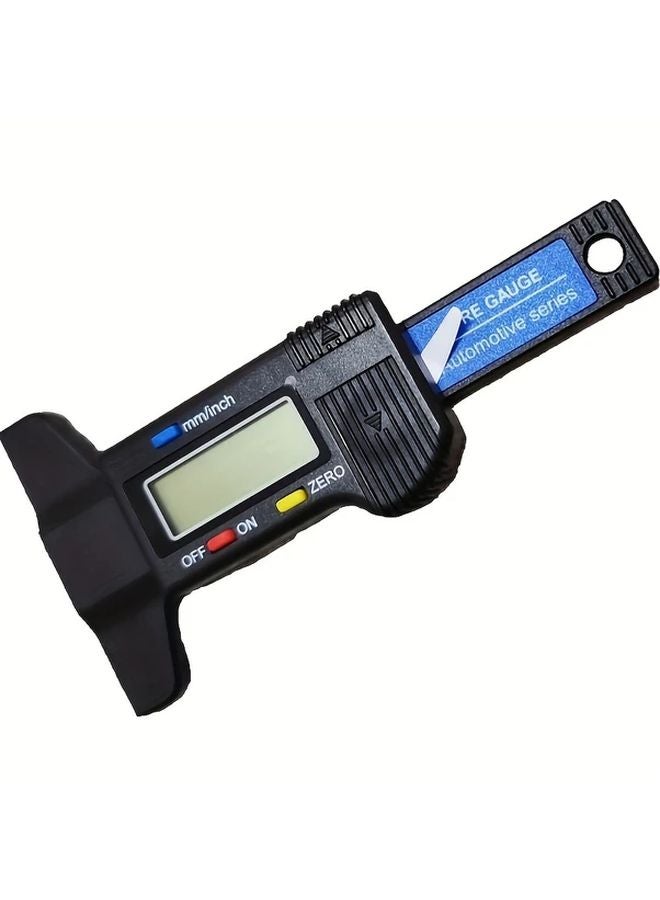 Black Digital Tire Depth Gauge LCD Display MM Inch Measurement Tool for Cars - Image 1