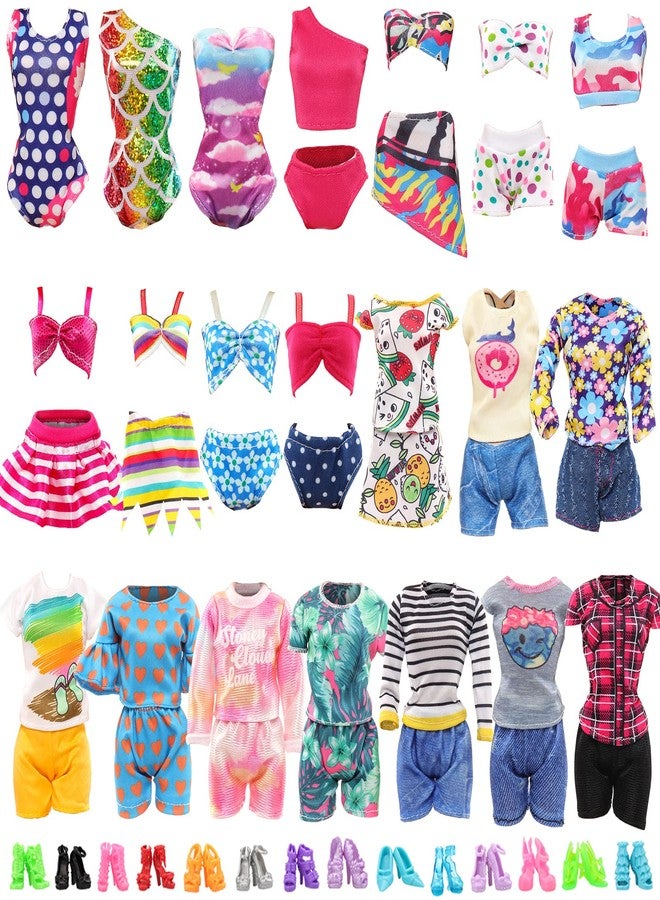 BARWA 20 Pcs Doll Clothes Including 10 Sets Bikini Swimsuits Outfit Tops and Pants with 10 Shoes for 11.5 inch Dolls - Image 1