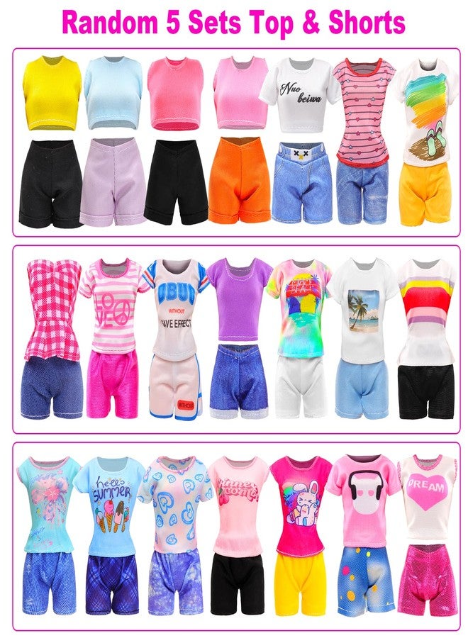 BARWA 20 Pcs Doll Clothes Including 10 Sets Bikini Swimsuits Outfit Tops and Pants with 10 Shoes for 11.5 inch Dolls - Image 2
