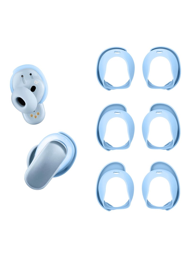 [3 Pairs] Ear Tips Covers for Bose QuietComfort Earbuds II and Bose QuietComfort Ultra Earbuds (2023) Anti- Slip Silicone Sports Wing Tips Washable Eartips Accessories (Blue)  - Image 1