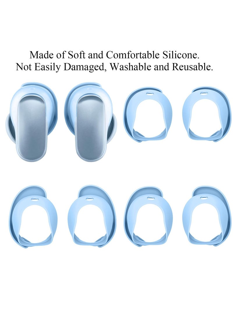[3 Pairs] Ear Tips Covers for Bose QuietComfort Earbuds II and Bose QuietComfort Ultra Earbuds (2023) Anti- Slip Silicone Sports Wing Tips Washable Eartips Accessories (Blue)  - Image 3