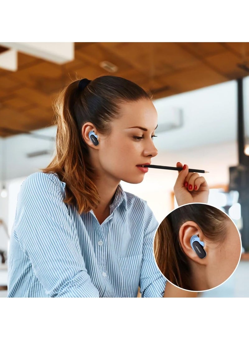 [3 Pairs] Ear Tips Covers for Bose QuietComfort Earbuds II and Bose QuietComfort Ultra Earbuds (2023) Anti- Slip Silicone Sports Wing Tips Washable Eartips Accessories (Blue)  - Image 4
