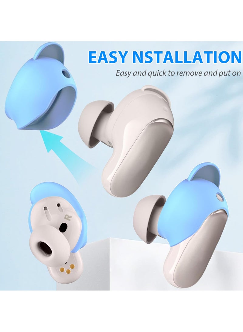 [3 Pairs] Ear Tips Covers for Bose QuietComfort Earbuds II and Bose QuietComfort Ultra Earbuds (2023) Anti- Slip Silicone Sports Wing Tips Washable Eartips Accessories (Blue)  - Image 5