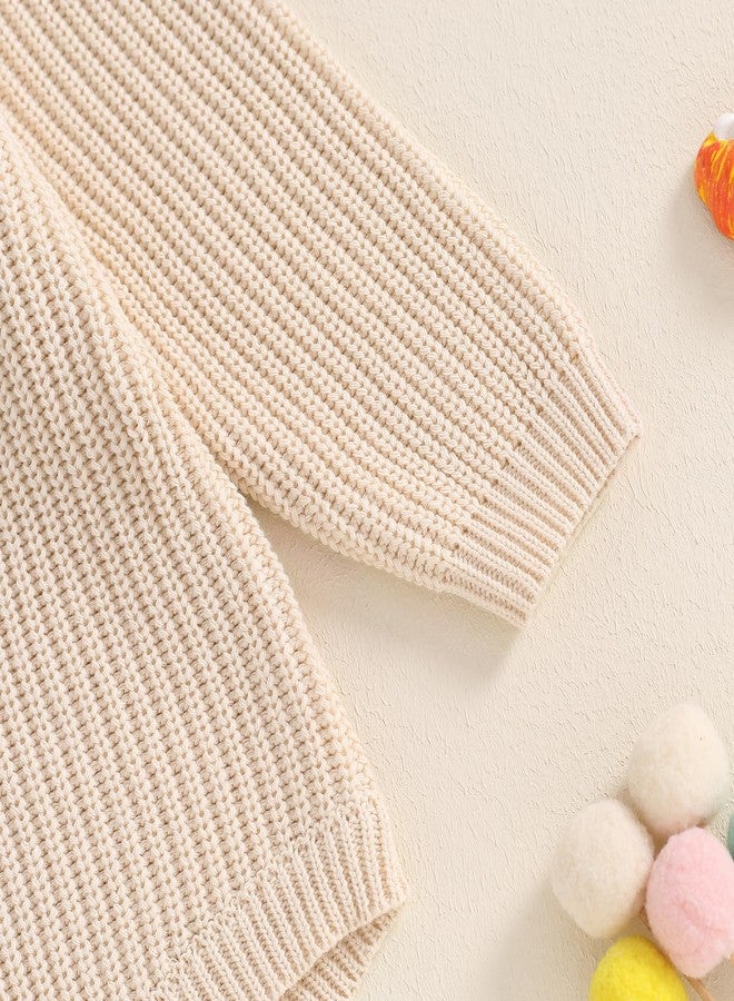 Frietlebird First Birthday Outfit Girl 1st Birthday Girl Outfit Baby Sweater Romper Cute Lightweight Onesie Warm Fall Winter Clothes (A-Beige,12-18 Months) - Image 5
