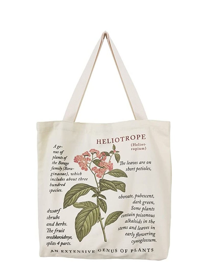 KASTWAVE Printed Vintage Jute Bag Shopping Canvas Bag Women One Shoulder Fabric Bag Reusable Grocery Bag  - Image 1