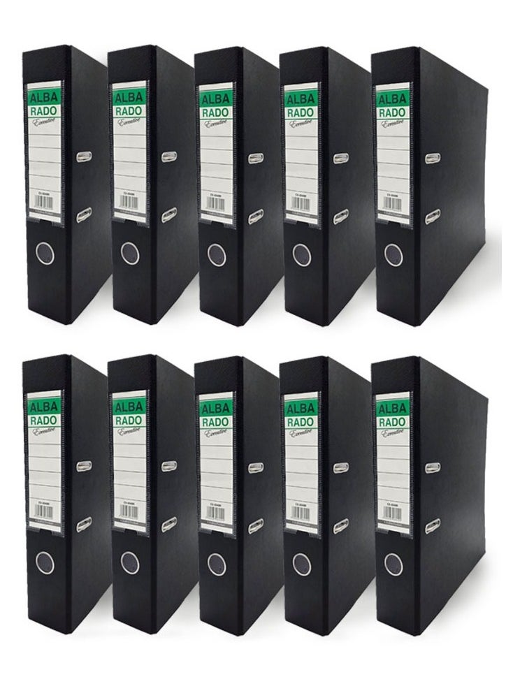 Alba Rado 10 pcs Box File Black Color (Fixed) 3 inch (8cm spine) F\S Size (210x 330 mm)  Alba Rado  - Image 1