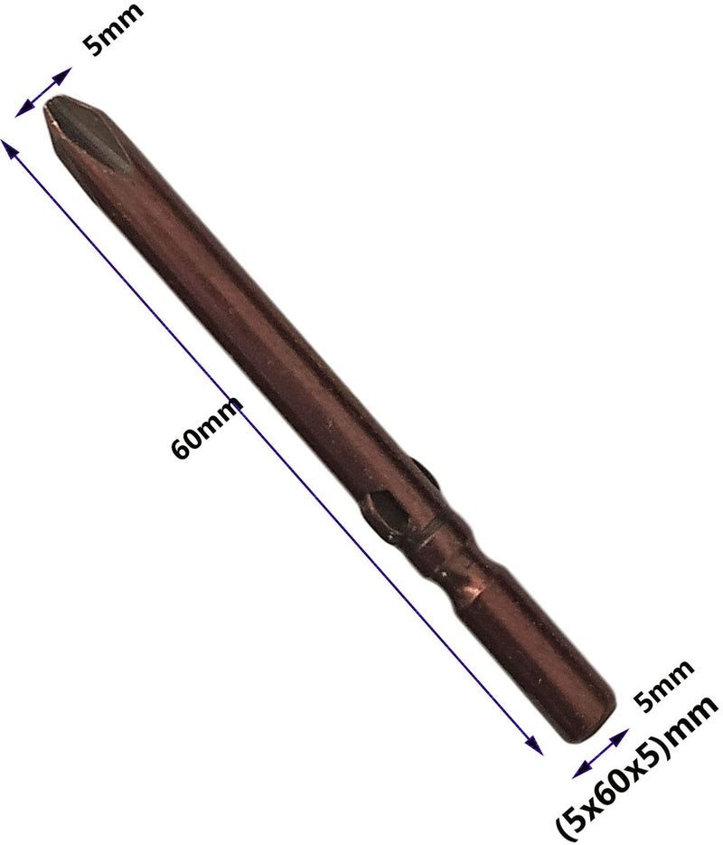 Inditrust Inditrust NEW Heavy Electric Screw driver Magnetic 5 bits Size 5x60x5 mm Screwdriver Bit Set  - Image 3