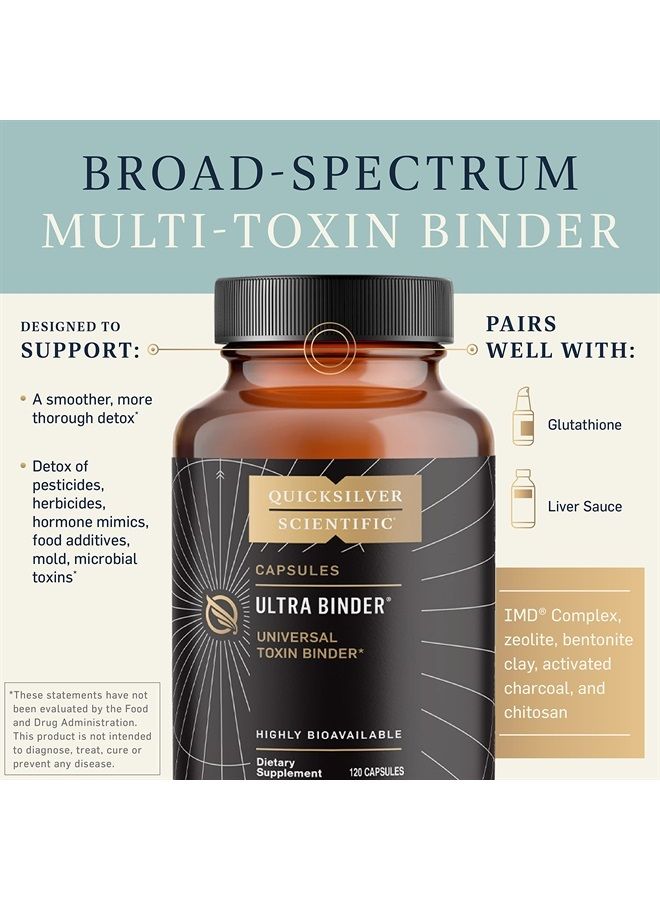 Quicksilver Scientific Ultra Binder - Multi Toxin Binder with Bentonite Clay Powder, Zeolite Detox & Charcoal - Supplement for Gut Support & The Body's Toxin Removal Process (120 Capsules) - Image 3