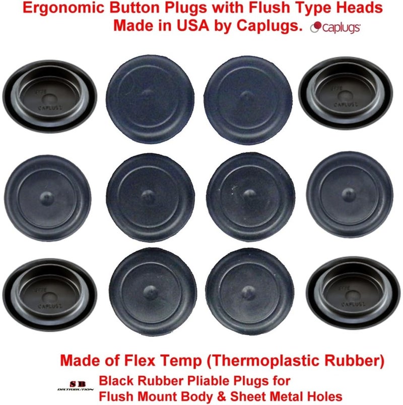 Caplugs 3/4" 0.75 inch Black Rubber Plugs for Flush Mount Body and Sheet Metal Holes Qty 10 - Image 3