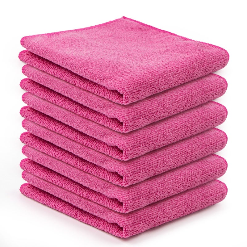 Generic Microfiber Cleaning Cloths Multipurpose Kitchen Towel Rose red (exclusively for overseas supermarkets)